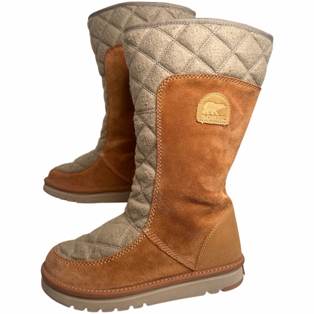 Sorel Campus Tall Winter Snow Boots Quilted Suede Pull-On Womens 7.5 Gorpcore - Picture 12 of 12